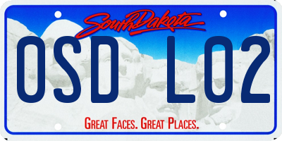 SD license plate 0SDL02