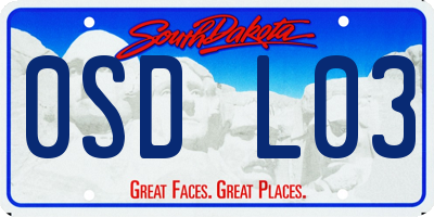 SD license plate 0SDL03