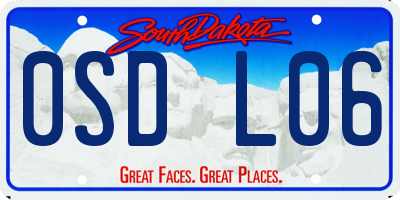 SD license plate 0SDL06