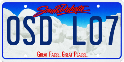SD license plate 0SDL07