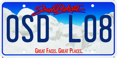 SD license plate 0SDL08