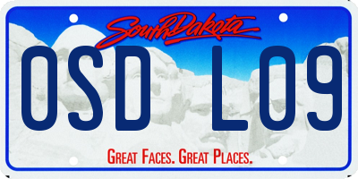 SD license plate 0SDL09