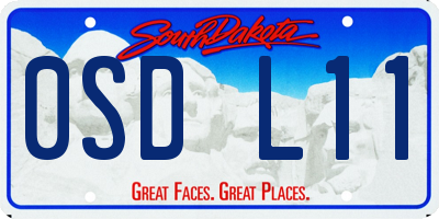 SD license plate 0SDL11