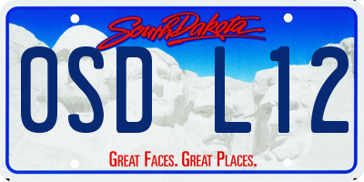 SD license plate 0SDL12