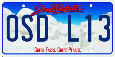 SD license plate 0SDL13