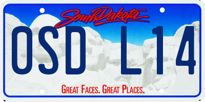 SD license plate 0SDL14