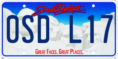 SD license plate 0SDL17