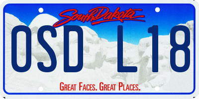 SD license plate 0SDL18
