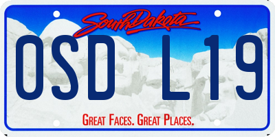 SD license plate 0SDL19