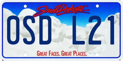 SD license plate 0SDL21