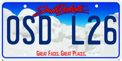 SD license plate 0SDL26