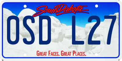 SD license plate 0SDL27