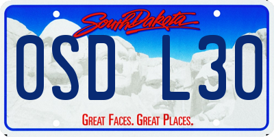 SD license plate 0SDL30
