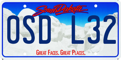 SD license plate 0SDL32