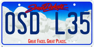 SD license plate 0SDL35