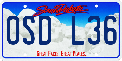 SD license plate 0SDL36