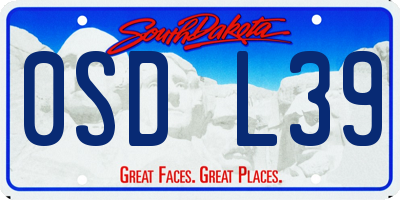 SD license plate 0SDL39