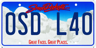 SD license plate 0SDL40