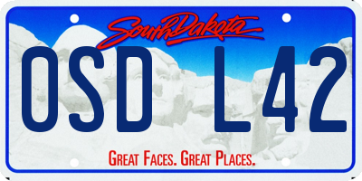 SD license plate 0SDL42