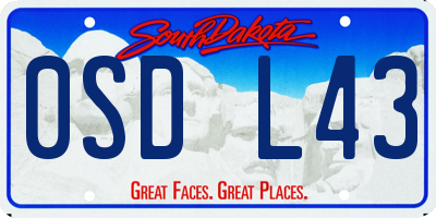 SD license plate 0SDL43