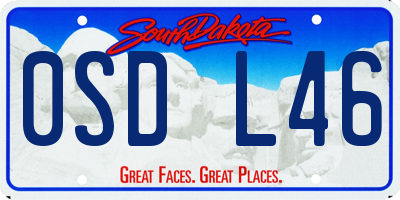 SD license plate 0SDL46