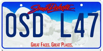 SD license plate 0SDL47