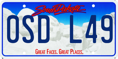 SD license plate 0SDL49