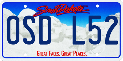 SD license plate 0SDL52
