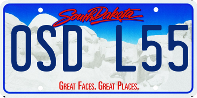 SD license plate 0SDL55
