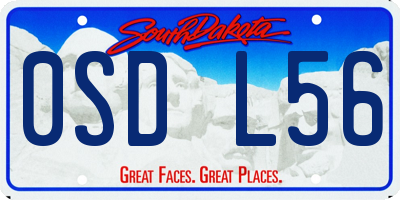 SD license plate 0SDL56