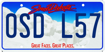 SD license plate 0SDL57