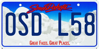 SD license plate 0SDL58