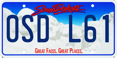 SD license plate 0SDL61