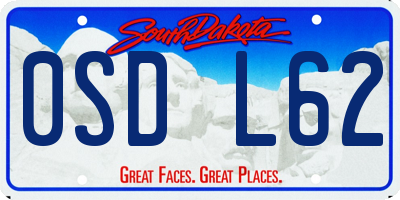 SD license plate 0SDL62