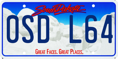 SD license plate 0SDL64