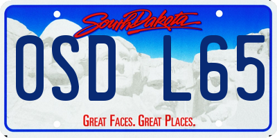 SD license plate 0SDL65