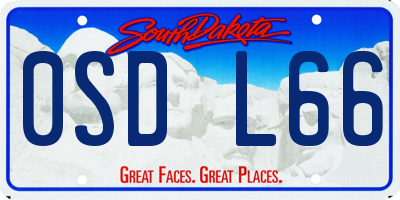 SD license plate 0SDL66