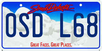 SD license plate 0SDL68