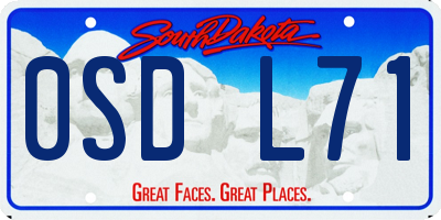SD license plate 0SDL71