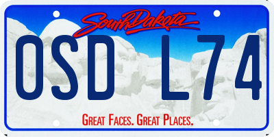 SD license plate 0SDL74