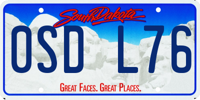 SD license plate 0SDL76