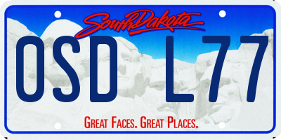 SD license plate 0SDL77
