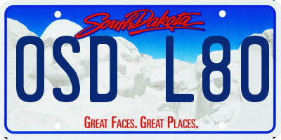 SD license plate 0SDL80