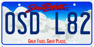SD license plate 0SDL82
