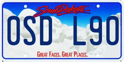 SD license plate 0SDL90