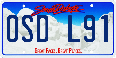 SD license plate 0SDL91
