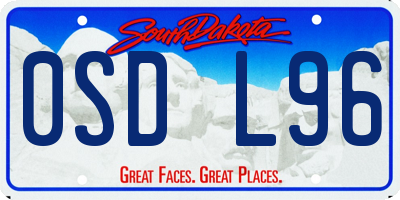 SD license plate 0SDL96