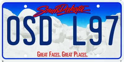 SD license plate 0SDL97