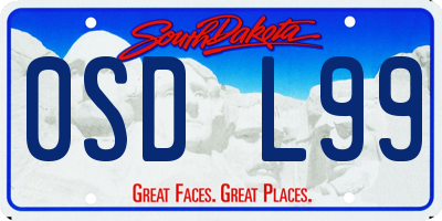 SD license plate 0SDL99
