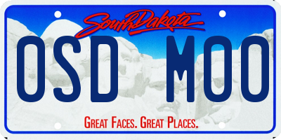 SD license plate 0SDM00